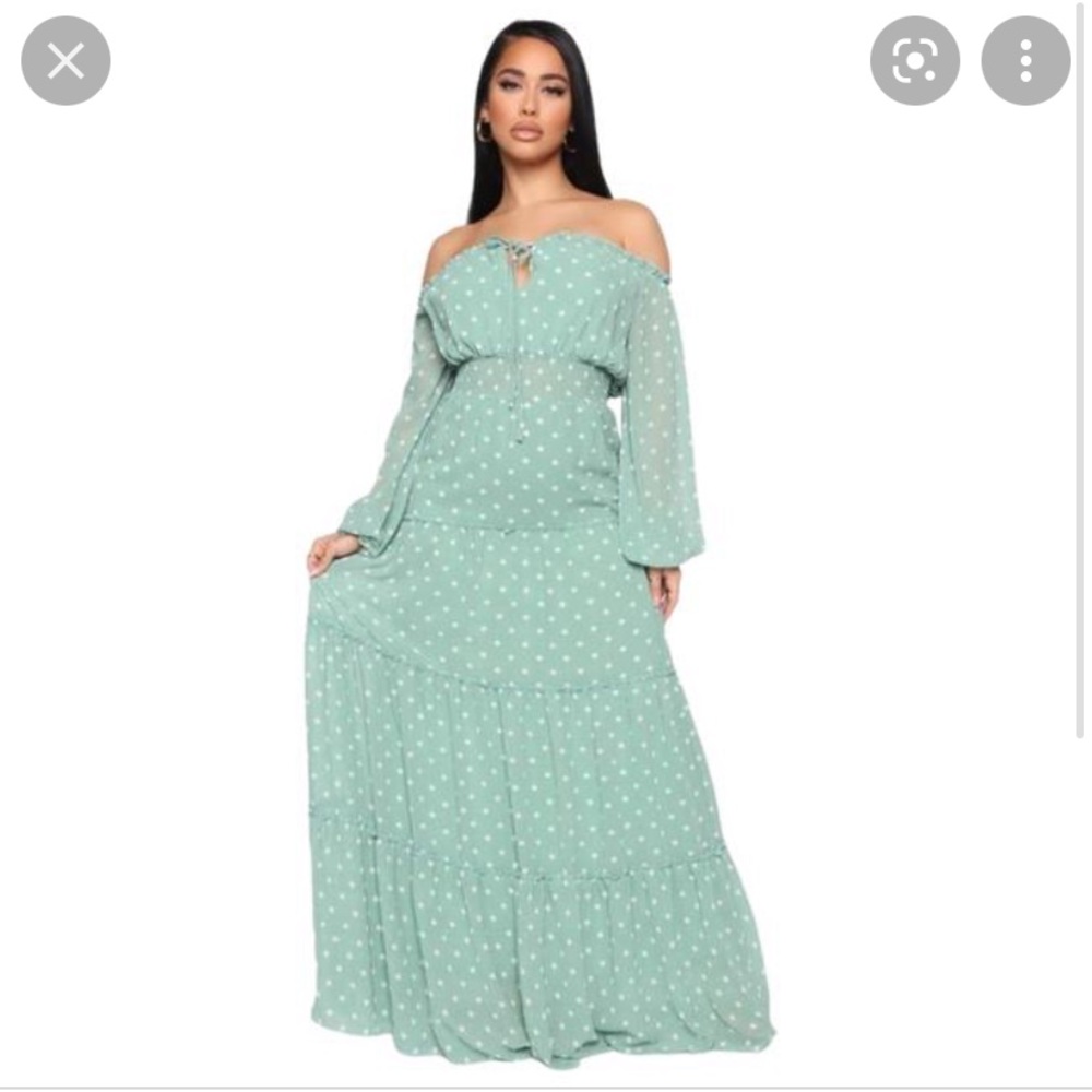 Sage polka dot dress
